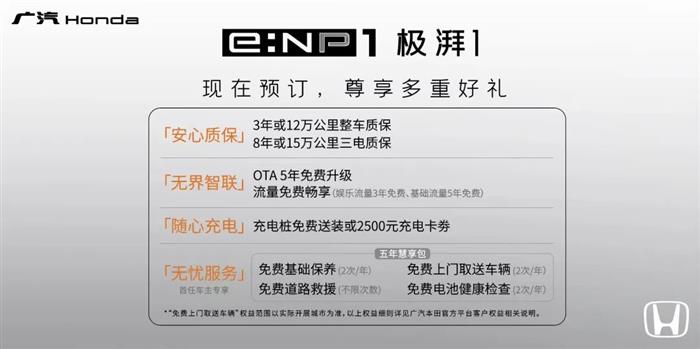 广汽Honda e:NP1极湃1公布 预售价17.5-20.5万